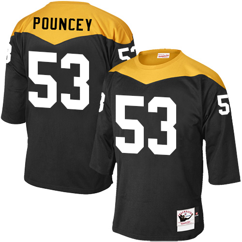 Men's Elite Maurkice Pouncey Mitchell and Ness Jersey Black Home - #53 1967 Throwback NFL Pittsburgh Steelers